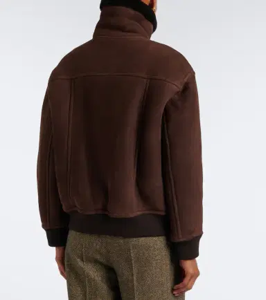 Yves Salomon Shearling-trimmed suede jacket | Thumbnail 3 Yves Salomon Shearling-trimmed suede jacket | Thumbnail 3