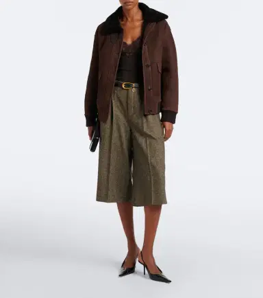 Yves Salomon Shearling-trimmed suede jacket | Thumbnail 5 Yves Salomon Shearling-trimmed suede jacket | Thumbnail 5