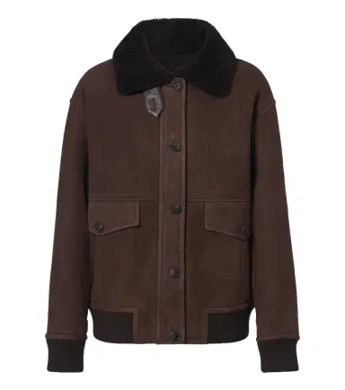 Yves Salomon Shearling-trimmed suede jacket | Thumbnail 1 Yves Salomon Shearling-trimmed suede jacket | Thumbnail 1