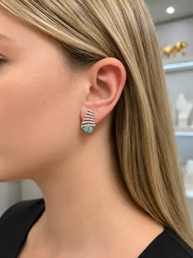Wish Fine Jewelry 4.96ct Diamond Aquamarine 14K Gold Earrings | Thumbnail 2 Wish Fine Jewelry 4.96ct Diamond Aquamarine 14K Gold Earrings | Thumbnail 2