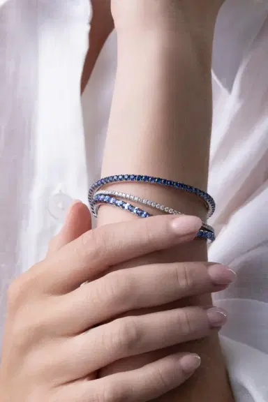 ROBERTO DEMEGLIO Blue Sapphire Tennis Stretch Bracelet | Thumbnail 3 ROBERTO DEMEGLIO Blue Sapphire Tennis Stretch Bracelet | Thumbnail 3