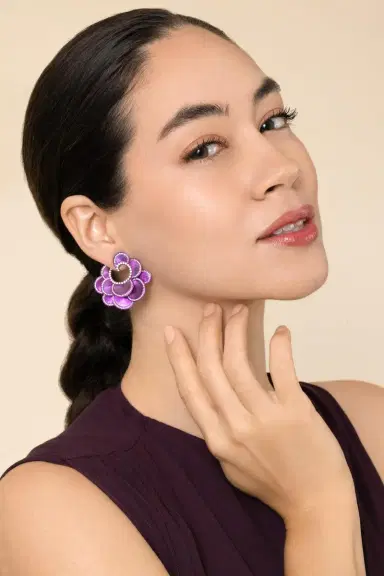 SABOO FINE JEWELS Diamond Pink Scallop Elemento Earrings | Thumbnail 4 SABOO FINE JEWELS Diamond Pink Scallop Elemento Earrings | Thumbnail 4