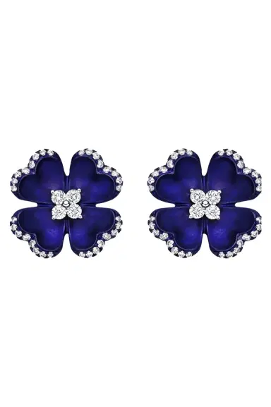 SABOO FINE JEWELS Diamond Purple Flower Stud Elemento Earrings | Thumbnail 1 SABOO FINE JEWELS Diamond Purple Flower Stud Elemento Earrings | Thumbnail 1