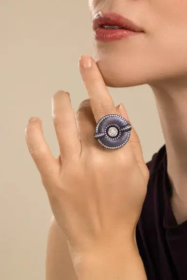 SABOO FINE JEWELS Diamond Purple Shield Elemento Ring | Thumbnail 4 SABOO FINE JEWELS Diamond Purple Shield Elemento Ring | Thumbnail 4