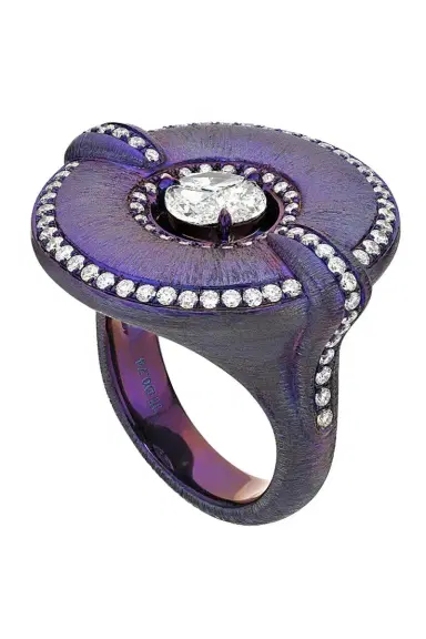 SABOO FINE JEWELS Diamond Purple Shield Elemento Ring | Thumbnail 1 SABOO FINE JEWELS Diamond Purple Shield Elemento Ring | Thumbnail 1