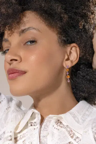 ALEXANDER LAUT Garnet Pink Sapphire Drop Earrings | Thumbnail 3 ALEXANDER LAUT Garnet Pink Sapphire Drop Earrings | Thumbnail 3
