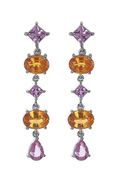 ALEXANDER LAUT Garnet Pink Sapphire Drop Earrings | Thumbnail 1 ALEXANDER LAUT Garnet Pink Sapphire Drop Earrings | Thumbnail 1