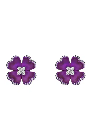 SABOO FINE JEWELS Pink Titanium Diamond Earrings | Thumbnail 1 SABOO FINE JEWELS Pink Titanium Diamond Earrings | Thumbnail 1