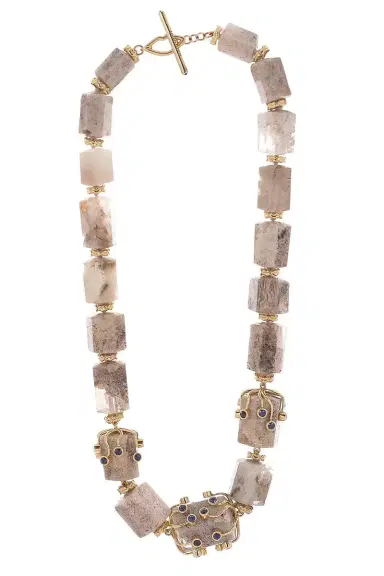 EDINA KISS Quartz Sapphire Garden Eye Lash Necklace | Thumbnail 1 EDINA KISS Quartz Sapphire Garden Eye Lash Necklace | Thumbnail 1