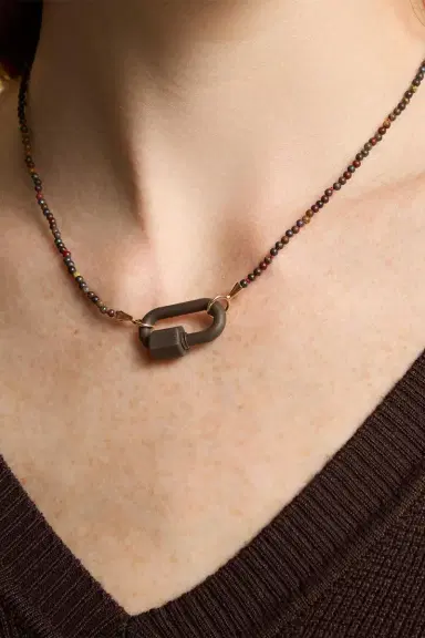 Marla Aaron Tone On Stone Rubber Lock Necklace | Thumbnail 2 Marla Aaron Tone On Stone Rubber Lock Necklace | Thumbnail 2