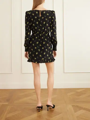 Alessandra Rich Ruffled Floral-print Crepe Mini Dress | Thumbnail 3 Alessandra Rich Ruffled Floral-print Crepe Mini Dress | Thumbnail 3