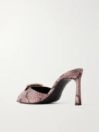 Roger Vivier Trompette 85 Embellished Snake-effect Leather Mules | Thumbnail 3 Roger Vivier Trompette 85 Embellished Snake-effect Leather Mules | Thumbnail 3