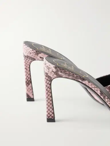 Roger Vivier Trompette 85 Embellished Snake-effect Leather Mules | Thumbnail 5 Roger Vivier Trompette 85 Embellished Snake-effect Leather Mules | Thumbnail 5