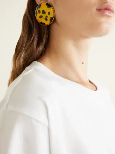 Dries Van Noten Gold-tone Enamel And Brass Earrings | Thumbnail 2 Dries Van Noten Gold-tone Enamel And Brass Earrings | Thumbnail 2