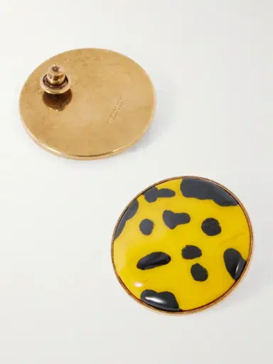 Dries Van Noten Gold-tone Enamel And Brass Earrings | Thumbnail 3 Dries Van Noten Gold-tone Enamel And Brass Earrings | Thumbnail 3