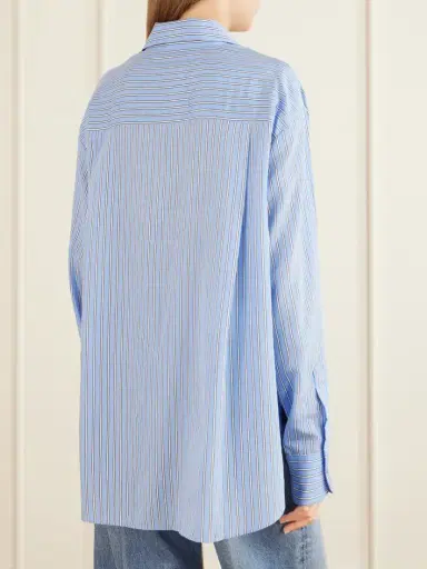 The Frankie Shop Peri Oversized Striped Georgette Shirt | Thumbnail 4 The Frankie Shop Peri Oversized Striped Georgette Shirt | Thumbnail 4