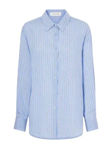 The Frankie Shop Peri Oversized Striped Georgette Shirt | Thumbnail 1 The Frankie Shop Peri Oversized Striped Georgette Shirt | Thumbnail 1
