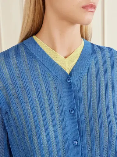 Versace Medusa-embellished Ribbed Crochet-knit Cardigan | Thumbnail 5 Versace Medusa-embellished Ribbed Crochet-knit Cardigan | Thumbnail 5