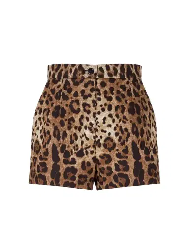 Dolce & Gabbana Leopard-print High-rise Cotton Shorts | Thumbnail 1 Dolce & Gabbana Leopard-print High-rise Cotton Shorts | Thumbnail 1