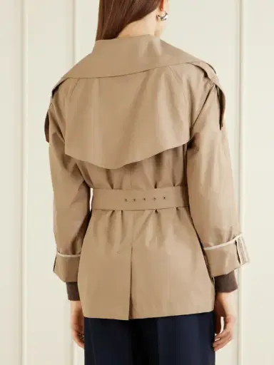Max Mara Cropped Belted Cotton-blend Trench Coat | Thumbnail 4 Max Mara Cropped Belted Cotton-blend Trench Coat | Thumbnail 4