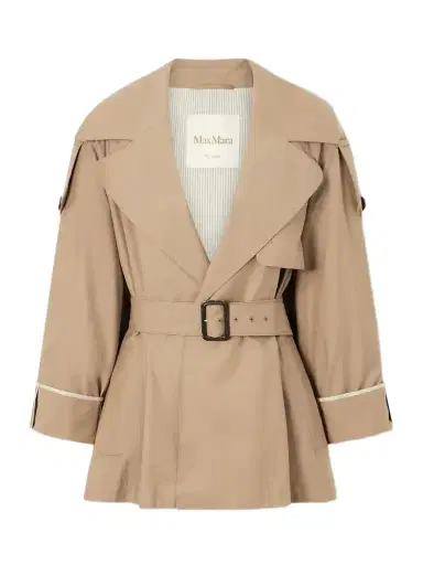 Max Mara Cropped Belted Cotton-blend Trench Coat | Thumbnail 1 Max Mara Cropped Belted Cotton-blend Trench Coat | Thumbnail 1