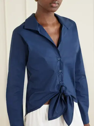ANDRES OTALORA Dalila Knotted Cotton-poplin Blouse | Thumbnail 5 ANDRES OTALORA Dalila Knotted Cotton-poplin Blouse | Thumbnail 5