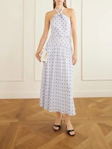 Alessandra Rich Belted Polka-dot Bow-detail Silk Midi Dress | Thumbnail 2 Alessandra Rich Belted Polka-dot Bow-detail Silk Midi Dress | Thumbnail 2