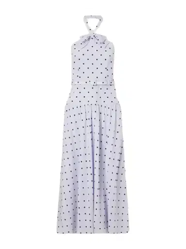 Alessandra Rich Belted Polka-dot Bow-detail Silk Midi Dress | Thumbnail 1 Alessandra Rich Belted Polka-dot Bow-detail Silk Midi Dress | Thumbnail 1
