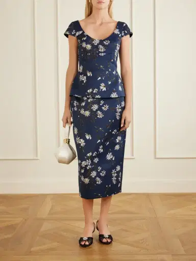Emilia Wickstead Lorelei Faille Midi Skirt | Thumbnail 2 Emilia Wickstead Lorelei Faille Midi Skirt | Thumbnail 2