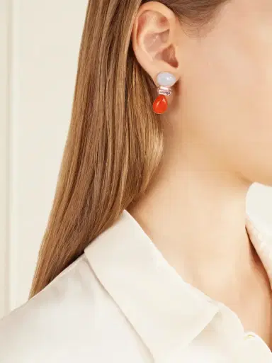 Jennifer Behr Talia Gold-tone Carnelian And Agate-embellished Earrings | Thumbnail 2 Jennifer Behr Talia Gold-tone Carnelian And Agate-embellished Earrings | Thumbnail 2