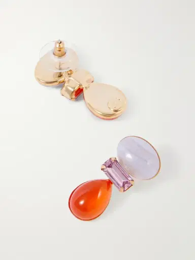 Jennifer Behr Talia Gold-tone Carnelian And Agate-embellished Earrings | Thumbnail 3 Jennifer Behr Talia Gold-tone Carnelian And Agate-embellished Earrings | Thumbnail 3