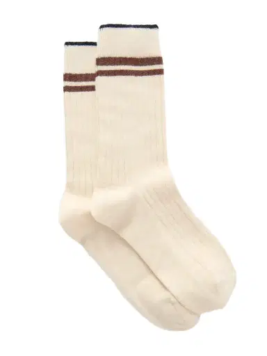Brunello Cucinelli Striped Ribbed Cashmere Socks | Thumbnail 1 Brunello Cucinelli Striped Ribbed Cashmere Socks | Thumbnail 1