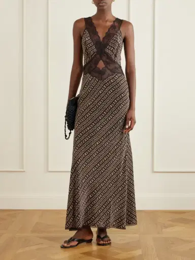 SIR. Astrid Satin And Lace Cut-out Dress | Thumbnail 2 SIR. Astrid Satin And Lace Cut-out Dress | Thumbnail 2