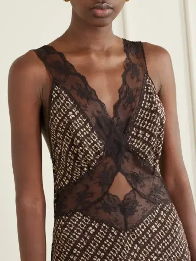 SIR. Astrid Satin And Lace Cut-out Dress | Thumbnail 4 SIR. Astrid Satin And Lace Cut-out Dress | Thumbnail 4
