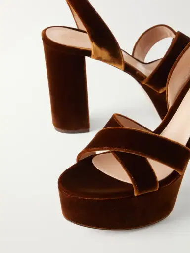 Gianvito Rossi Sabrina 70 Velvet Sandals | Thumbnail 5 Gianvito Rossi Sabrina 70 Velvet Sandals | Thumbnail 5