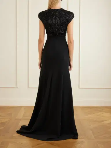 Jenny Packham Moonveil Embellished Georgette-crepe Gown | Thumbnail 3 Jenny Packham Moonveil Embellished Georgette-crepe Gown | Thumbnail 3
