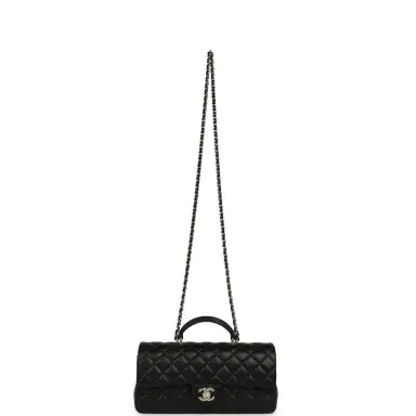 Chanel Chanel Classic Top Handle Long Flap Bag Black Lambskin Light Gold Hardware | Thumbnail 7 Chanel Chanel Classic Top Handle Long Flap Bag Black Lambskin Light Gold Hardware | Thumbnail 7