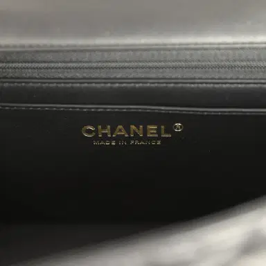 Chanel Chanel Classic Top Handle Long Flap Bag Black Lambskin Light Gold Hardware | Thumbnail 9 Chanel Chanel Classic Top Handle Long Flap Bag Black Lambskin Light Gold Hardware | Thumbnail 9