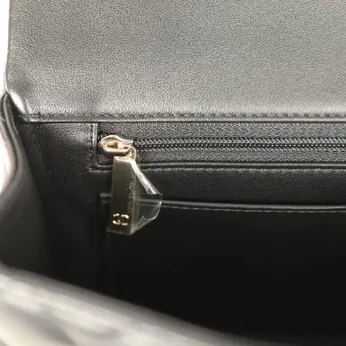 Chanel Chanel Classic Top Handle Long Flap Bag Black Lambskin Light Gold Hardware | Thumbnail 10 Chanel Chanel Classic Top Handle Long Flap Bag Black Lambskin Light Gold Hardware | Thumbnail 10