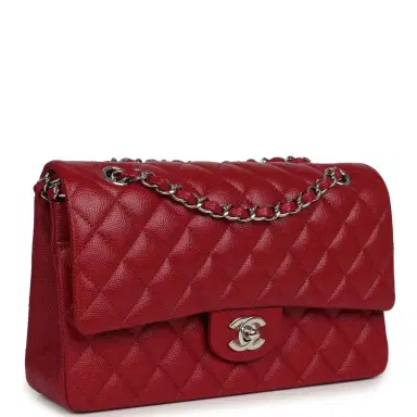 Chanel Chanel Medium Classic Double Flap Bag Red Caviar Silver Hardware | Thumbnail 2 Chanel Chanel Medium Classic Double Flap Bag Red Caviar Silver Hardware | Thumbnail 2