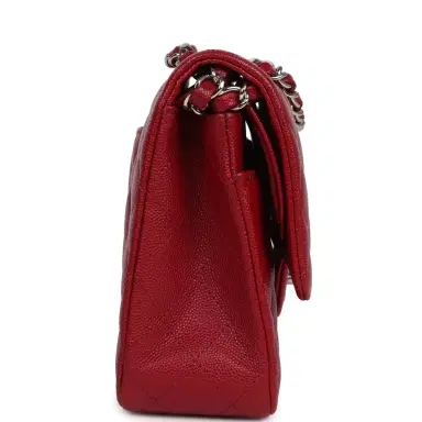 Chanel Chanel Medium Classic Double Flap Bag Red Caviar Silver Hardware | Thumbnail 3 Chanel Chanel Medium Classic Double Flap Bag Red Caviar Silver Hardware | Thumbnail 3