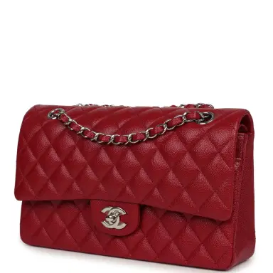 Chanel Chanel Medium Classic Double Flap Bag Red Caviar Silver Hardware | Thumbnail 5 Chanel Chanel Medium Classic Double Flap Bag Red Caviar Silver Hardware | Thumbnail 5