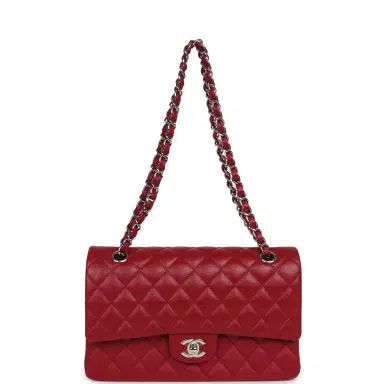 Chanel Chanel Medium Classic Double Flap Bag Red Caviar Silver Hardware | Thumbnail 7 Chanel Chanel Medium Classic Double Flap Bag Red Caviar Silver Hardware | Thumbnail 7