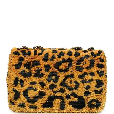 Chanel Chanel Mini Cheetah Print Flap Bag Orange, Black Sequin Gold Hardware | Thumbnail 4 Chanel Chanel Mini Cheetah Print Flap Bag Orange, Black Sequin Gold Hardware | Thumbnail 4