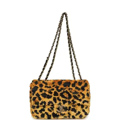 Chanel Chanel Mini Cheetah Print Flap Bag Orange, Black Sequin Gold Hardware | Thumbnail 7 Chanel Chanel Mini Cheetah Print Flap Bag Orange, Black Sequin Gold Hardware | Thumbnail 7