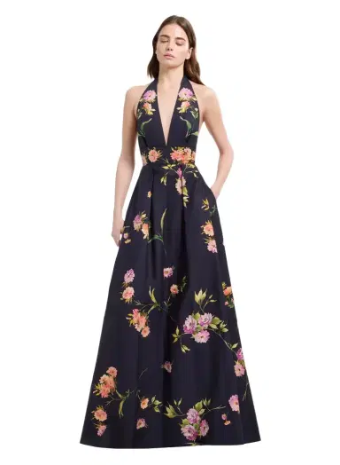 Elie Saab Printed Cotton Long Dress | Thumbnail 1 Elie Saab Printed Cotton Long Dress | Thumbnail 1