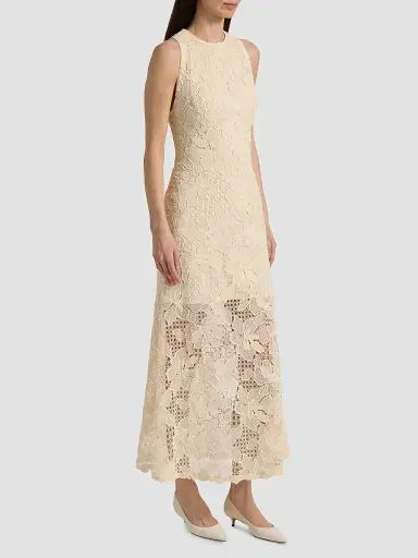 Lela Rose Women's Lattice Guipure Lace Midi-Dress - Cream - Size 16 | Thumbnail 4 Lela Rose Women's Lattice Guipure Lace Midi-Dress - Cream - Size 16 | Thumbnail 4