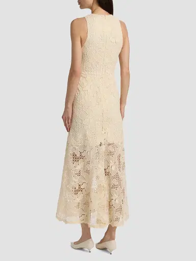 Lela Rose Women's Lattice Guipure Lace Midi-Dress - Cream - Size 16 | Thumbnail 5 Lela Rose Women's Lattice Guipure Lace Midi-Dress - Cream - Size 16 | Thumbnail 5