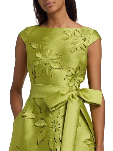 BADGLEY MISCHKA Women's Lasercut Floral Tie Waist Midi-Dress | Thumbnail 6 BADGLEY MISCHKA Women's Lasercut Floral Tie Waist Midi-Dress | Thumbnail 6