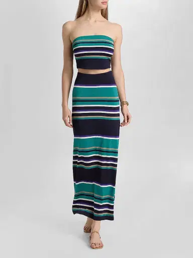 Ramy Brook Women's Jayla Stripe Maxi Skirt - Jade Stripe Combo - Size XXL | Thumbnail 2 Ramy Brook Women's Jayla Stripe Maxi Skirt - Jade Stripe Combo - Size XXL | Thumbnail 2
